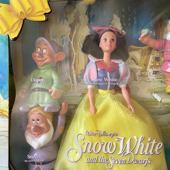 Rare VINTAGE 1993 Walt DISNEY New in Box SNOW WHITE & the SEVEN DWARFS Gift SET - Picture 10 of 12